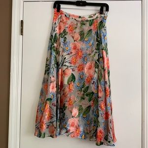 Alice + Olivia floral silk skirt
